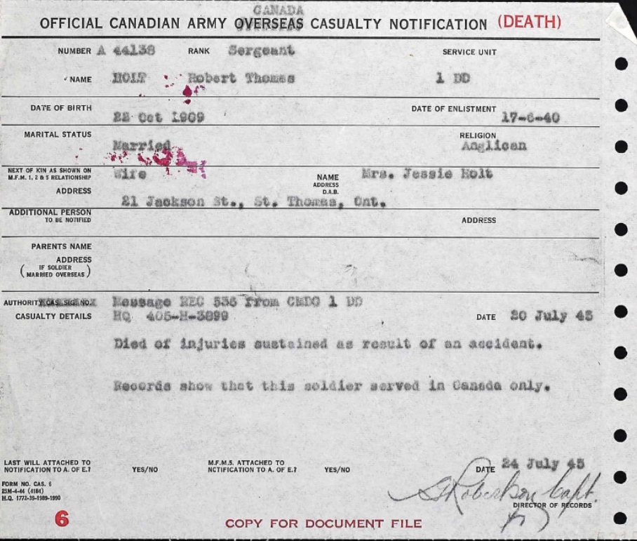 Circumstances of death