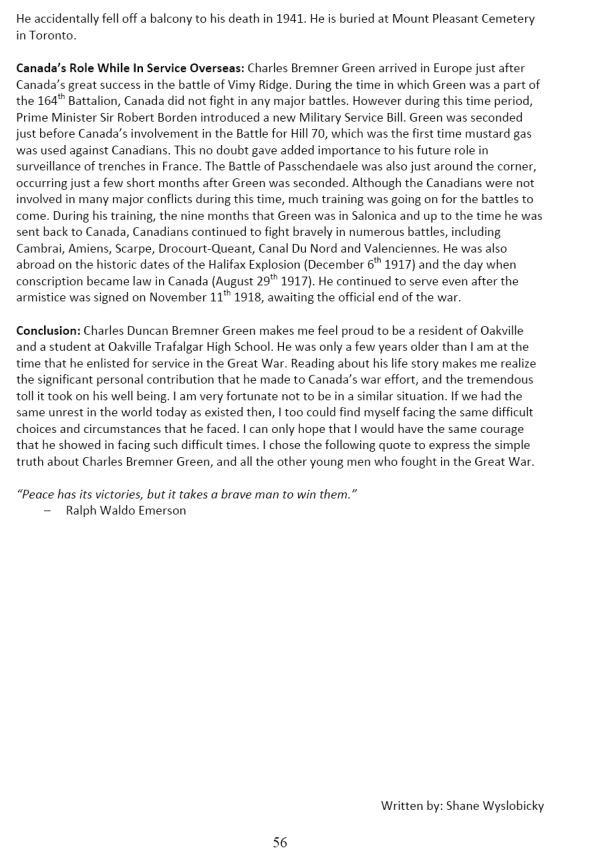 Oakville Remembers Biography (Page 3)