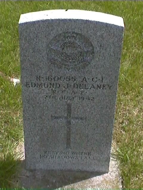 Headstone of Edmund J. Delaney