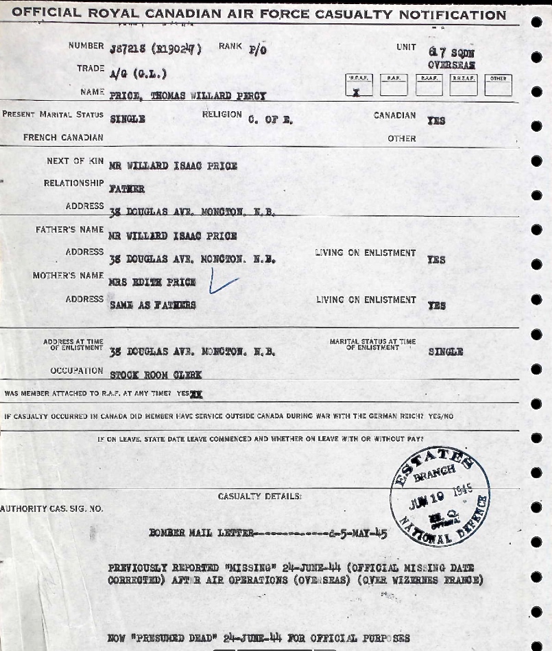 Notification of death