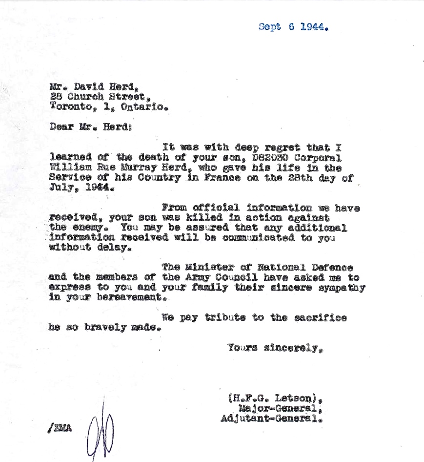 Notification of Death