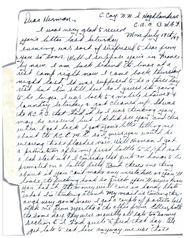 Letter - July 17, 1944 - p.1