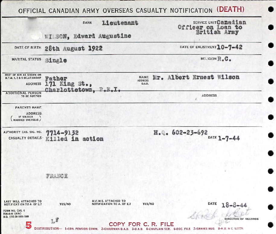 Notification of death