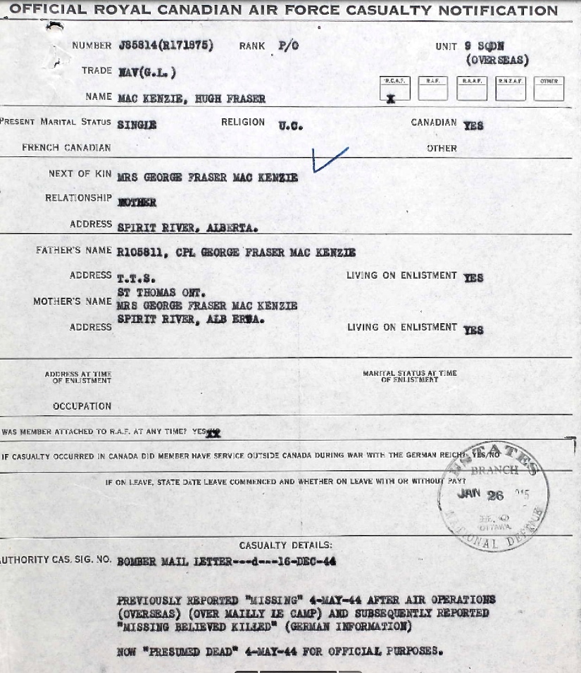 Notification of death