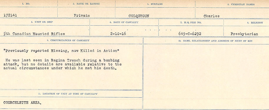 Circumstances of Death Registers