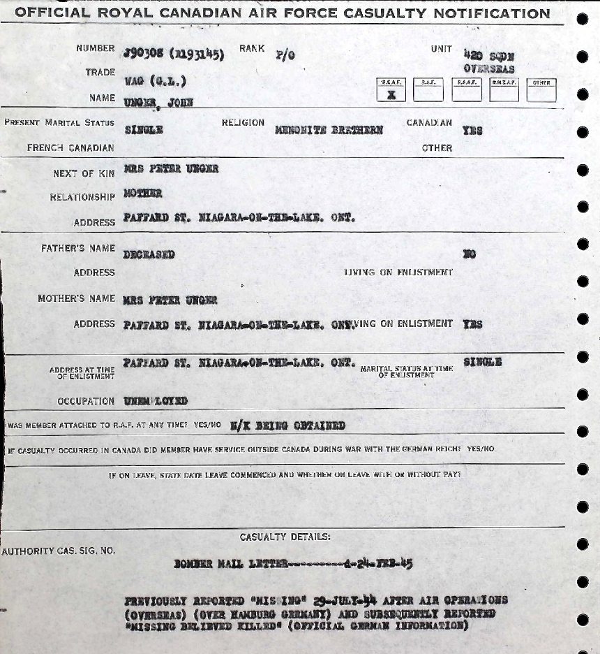 Notification of death