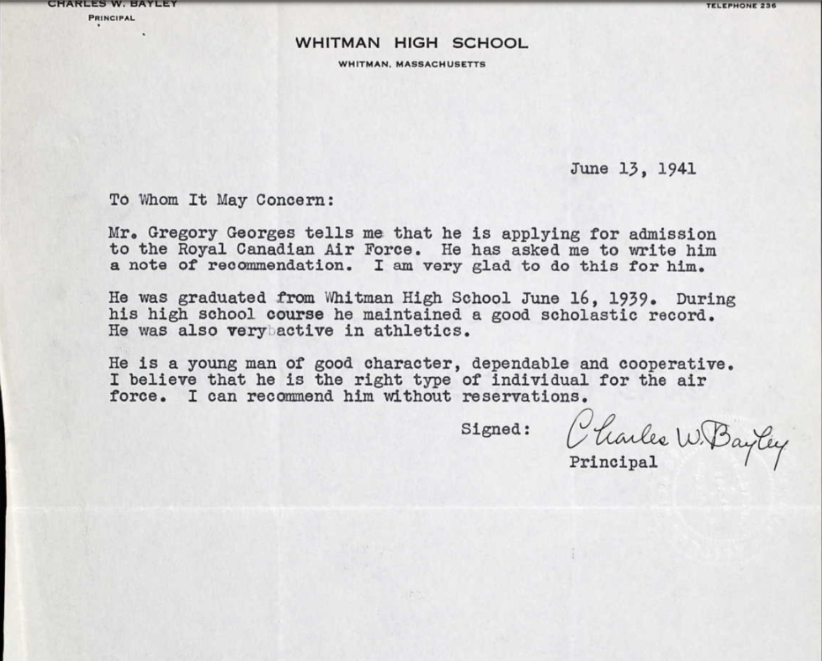 Letter of recommendation