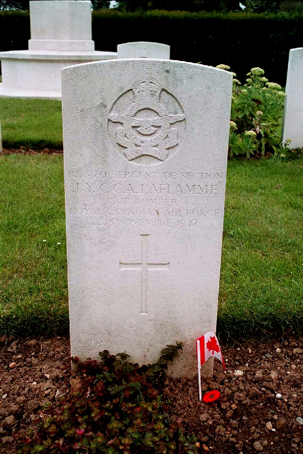 Gravestone for J.Y.C.C. Laflamme