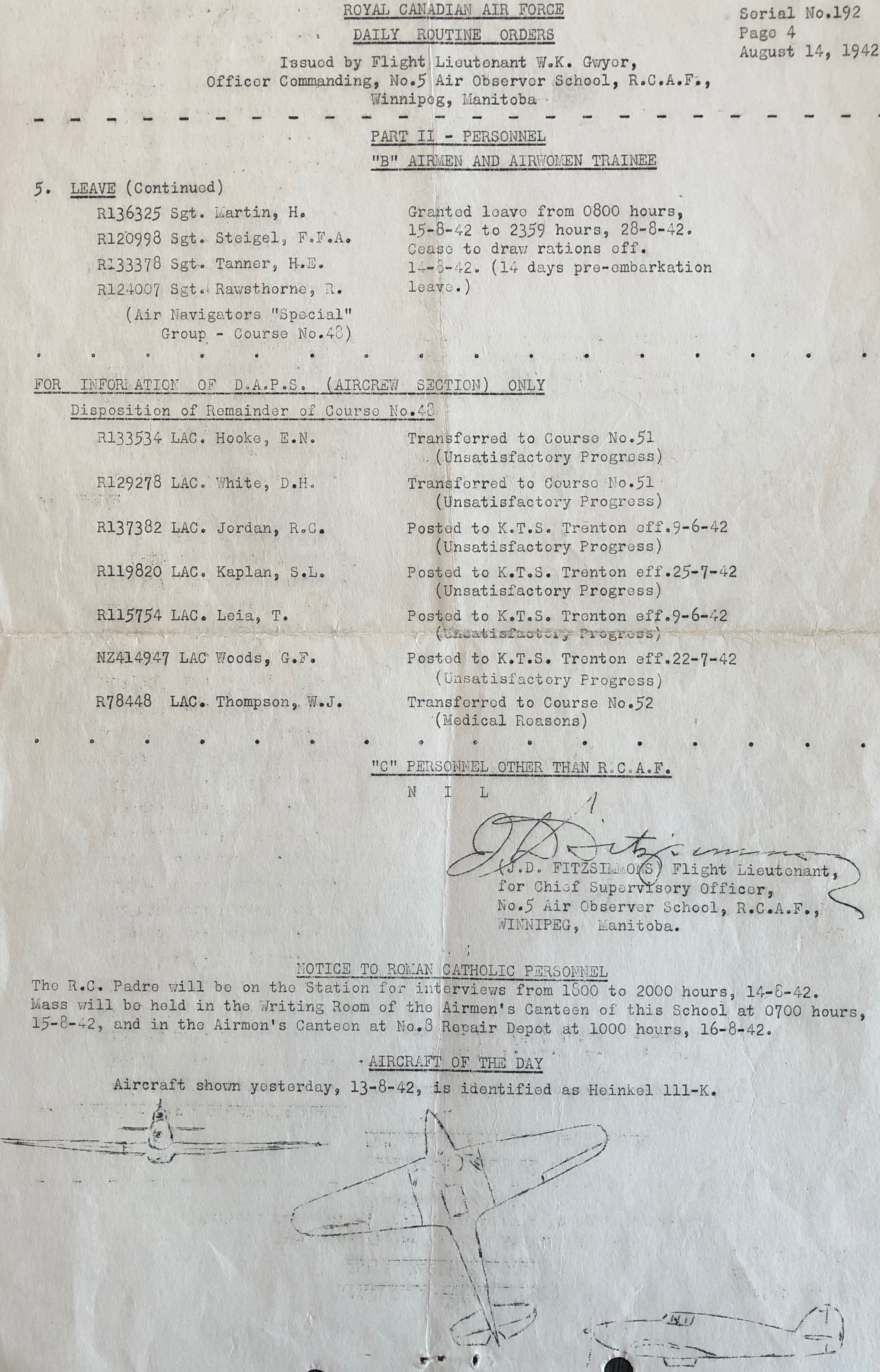 Daily Routine Orders