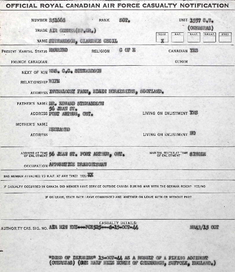 Notification of death