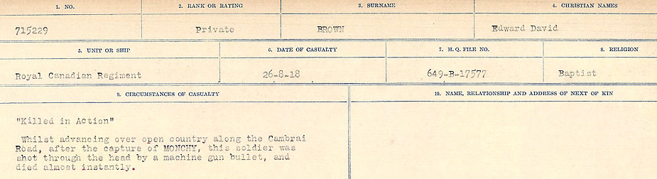 Circumstances of Death Registers