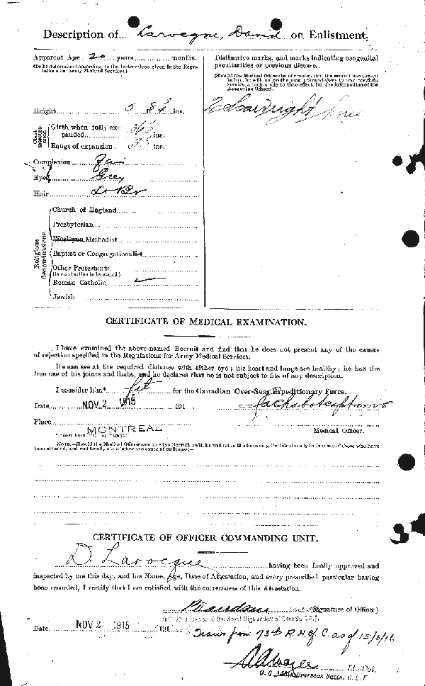 Attestation Papers (Reverse)