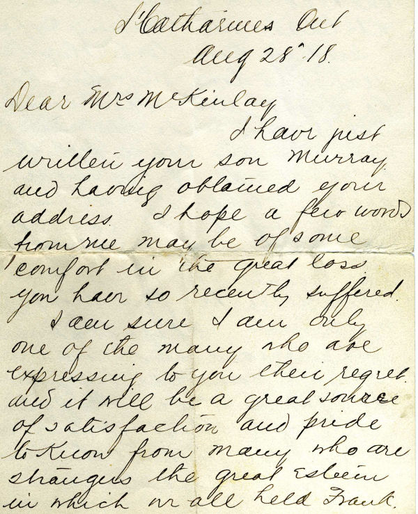 Letter, Page 1
