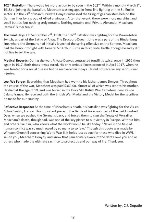 Oakville Remembers Biography (Page 2)