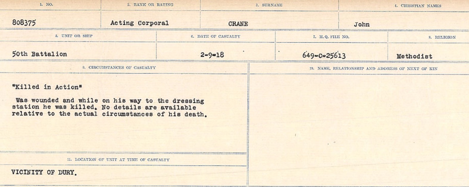 Circumstances of death registers