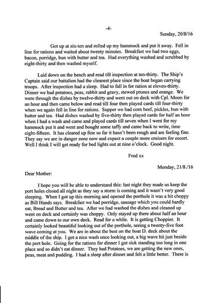 JOHN FREDERICK MORRIS DIARY PAGE 4