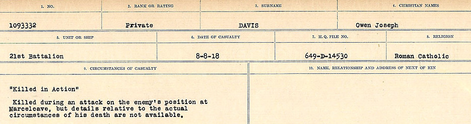 Circumstances of death registers