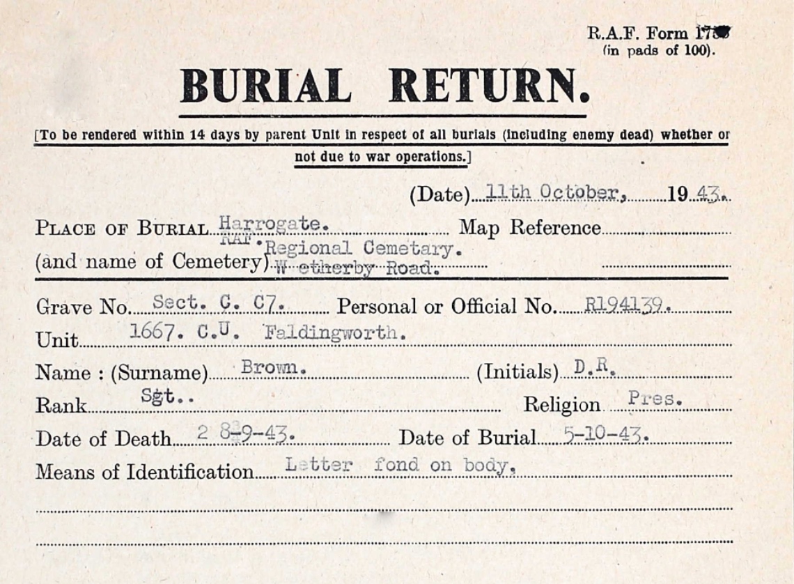 Burial Card