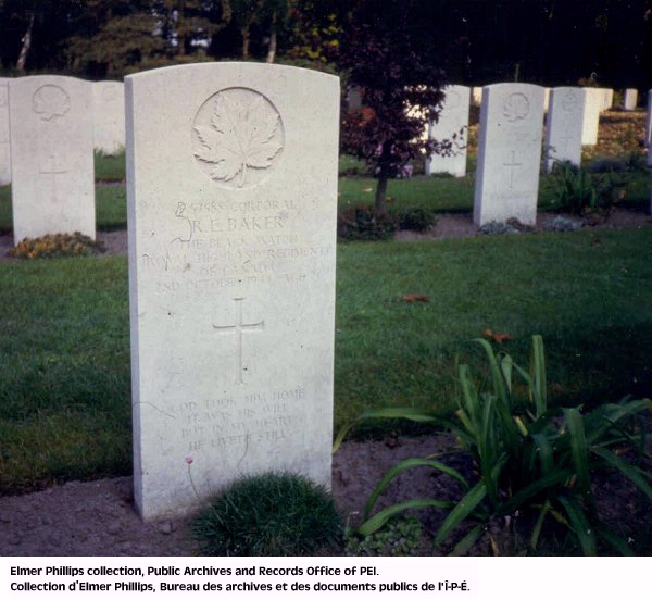 Grave marker for R.E. Baker