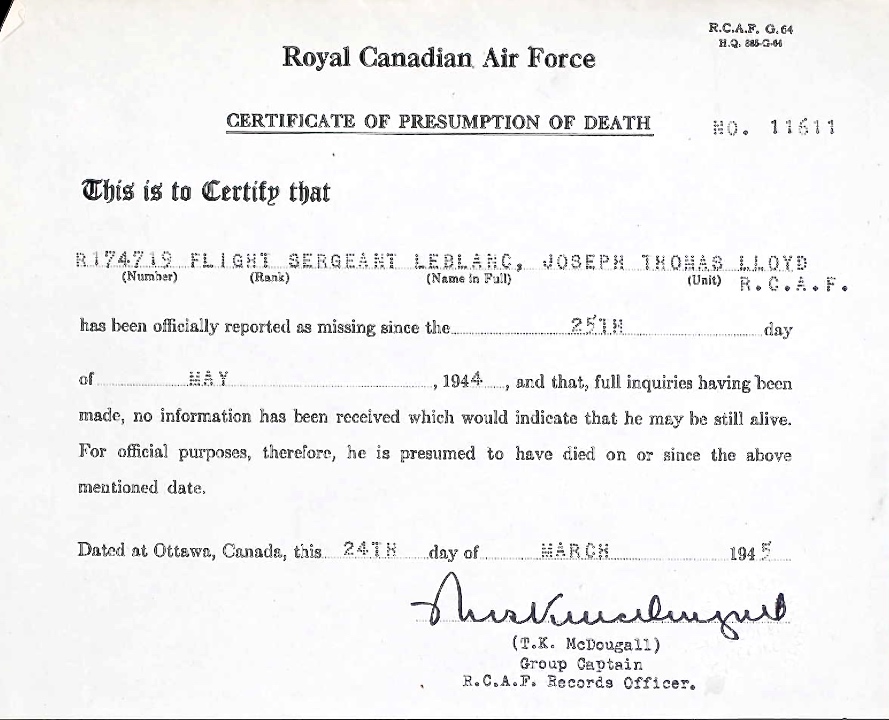 Notification of death