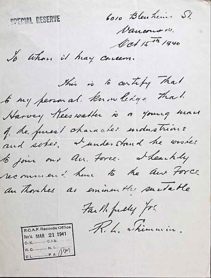 Letter of recommendation