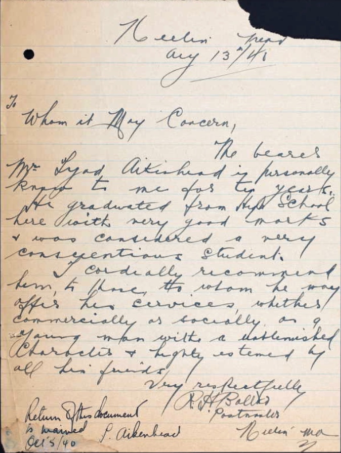 Letter of recommendation