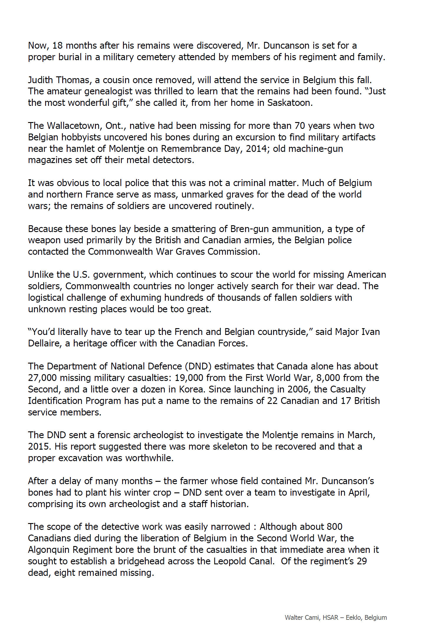 Story of Kenneth Duncanson reburial (Page 13)