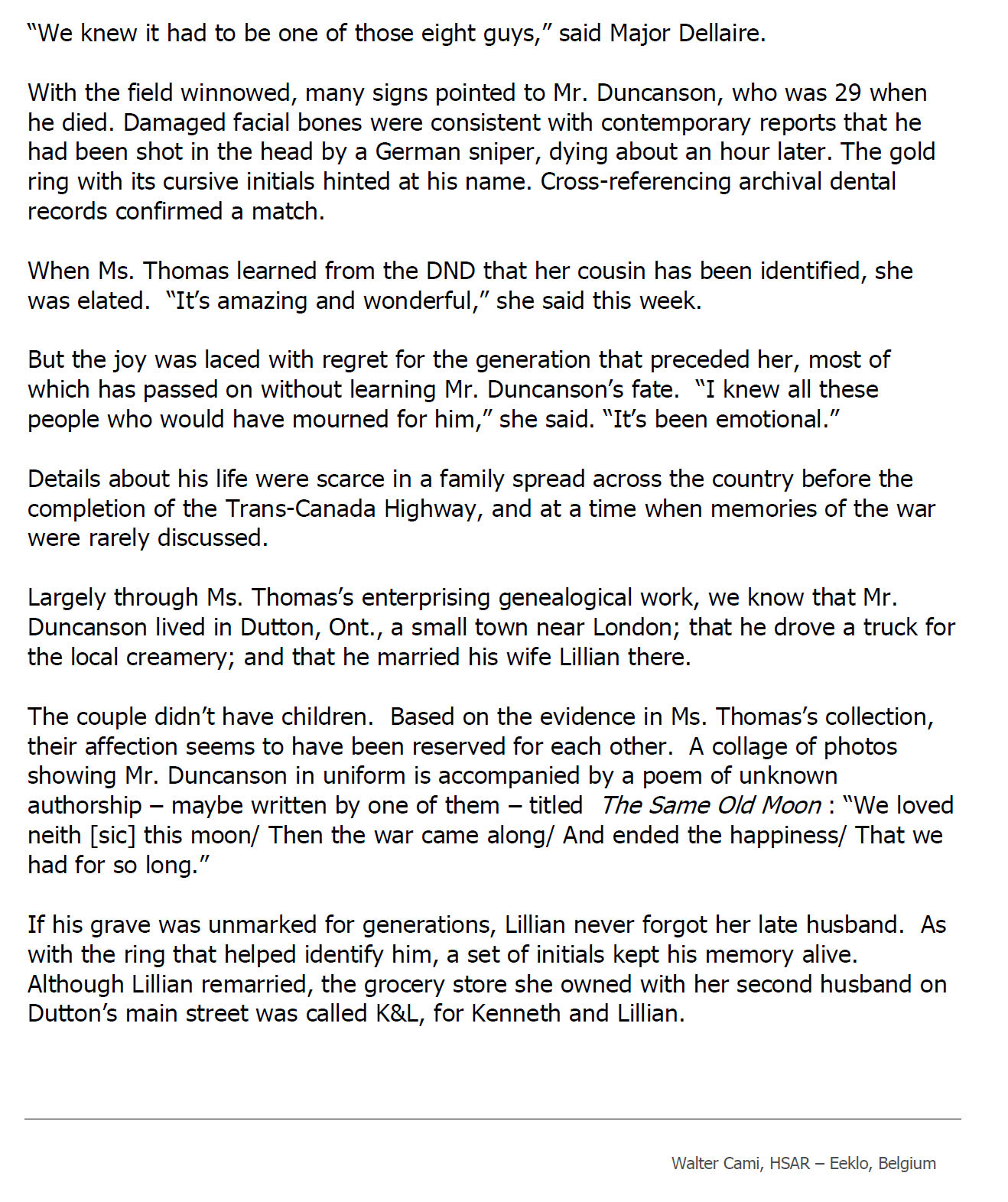 Story of Kenneth Duncanson reburial (Page 14)