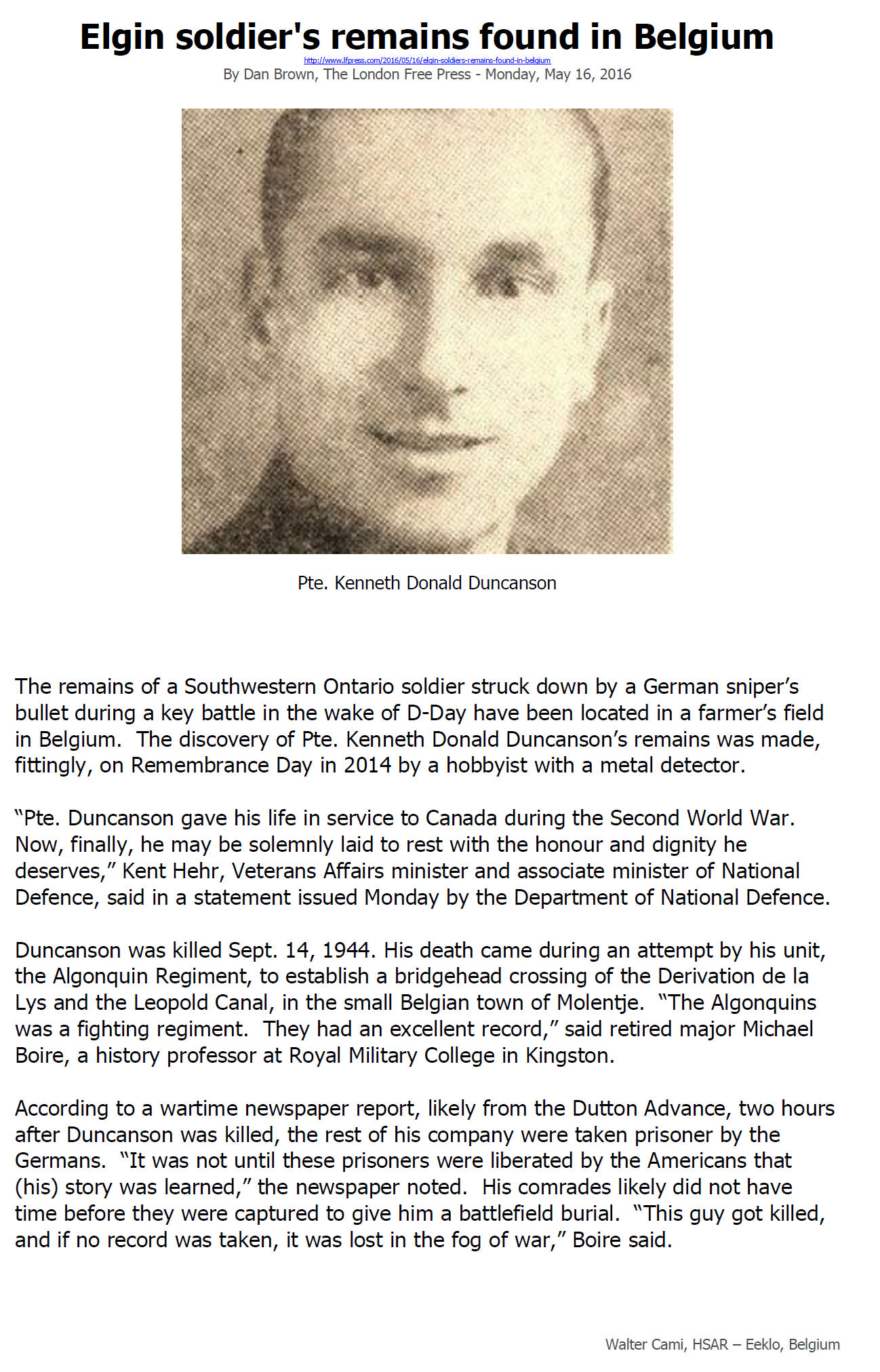 Story of Kenneth Duncanson reburial (Page 15)
