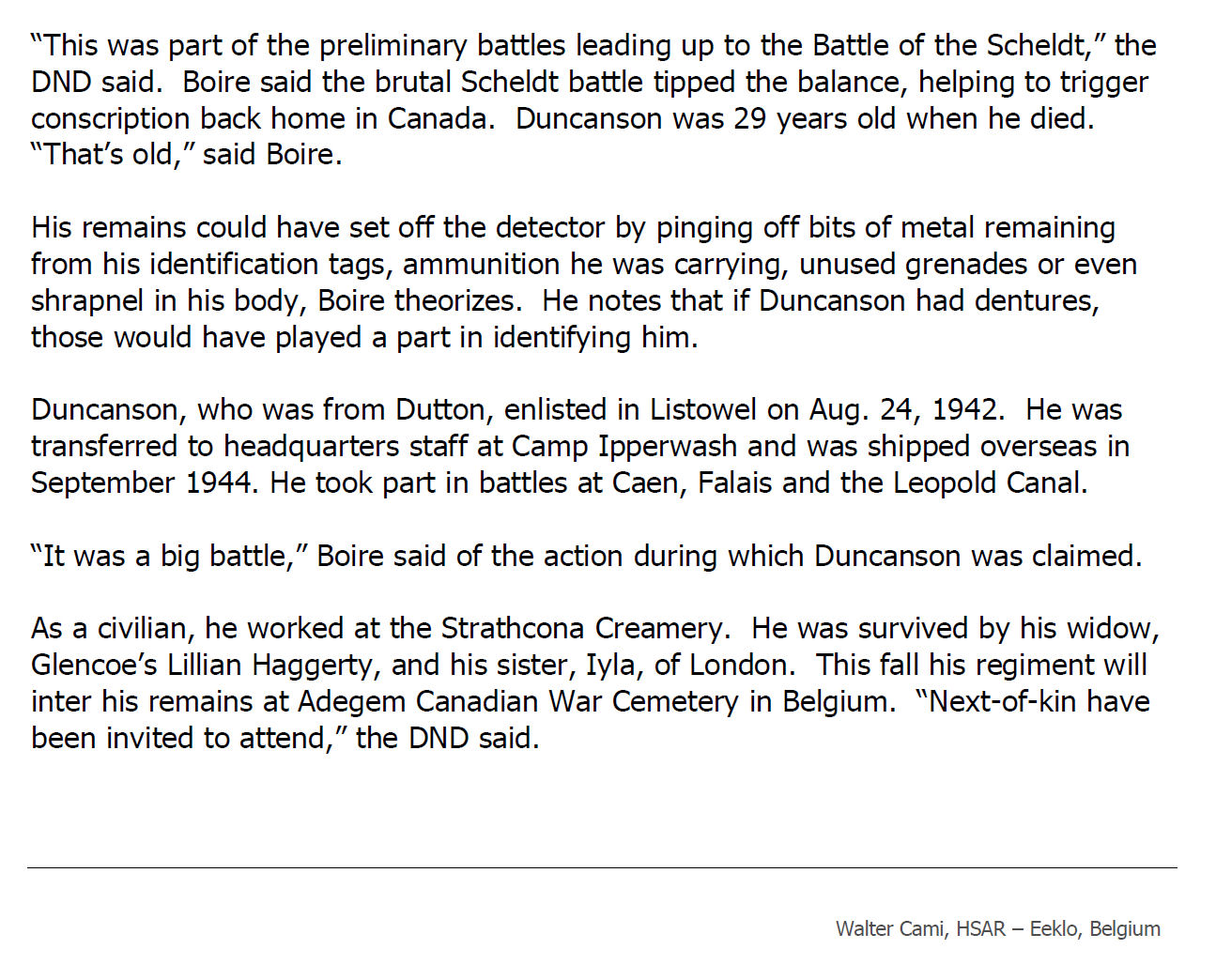 Story of Kenneth Duncanson reburial (Page 16)