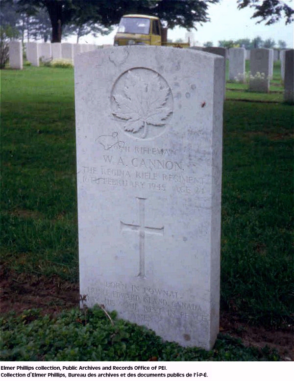 Grave marker for W.A. Cannon