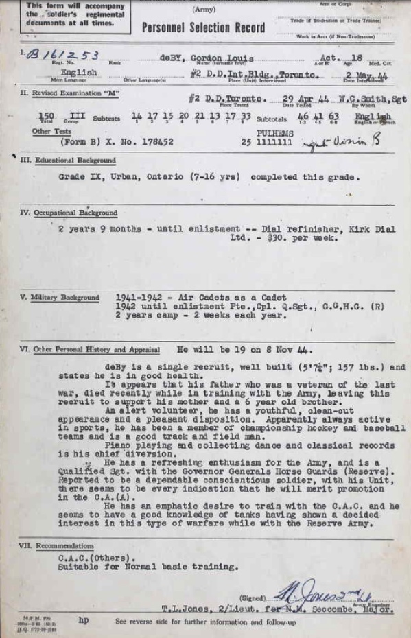 Personnel Selection Form