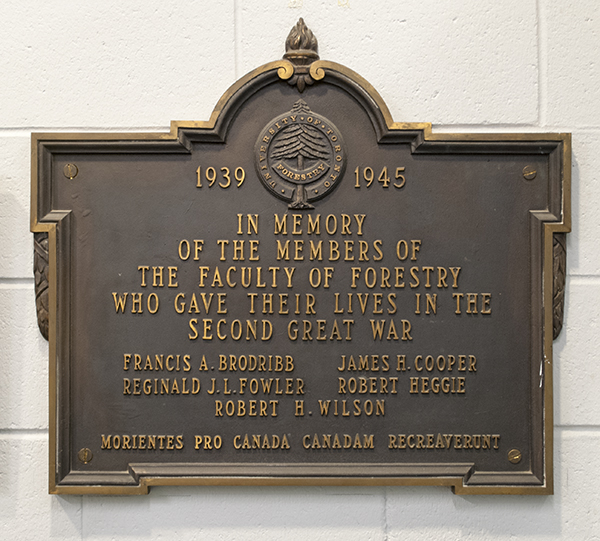 Forestry WWII Plaque