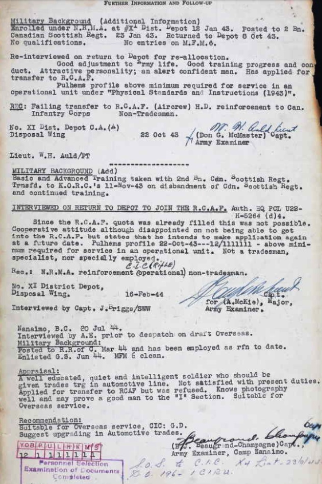 Personnel Selection Form