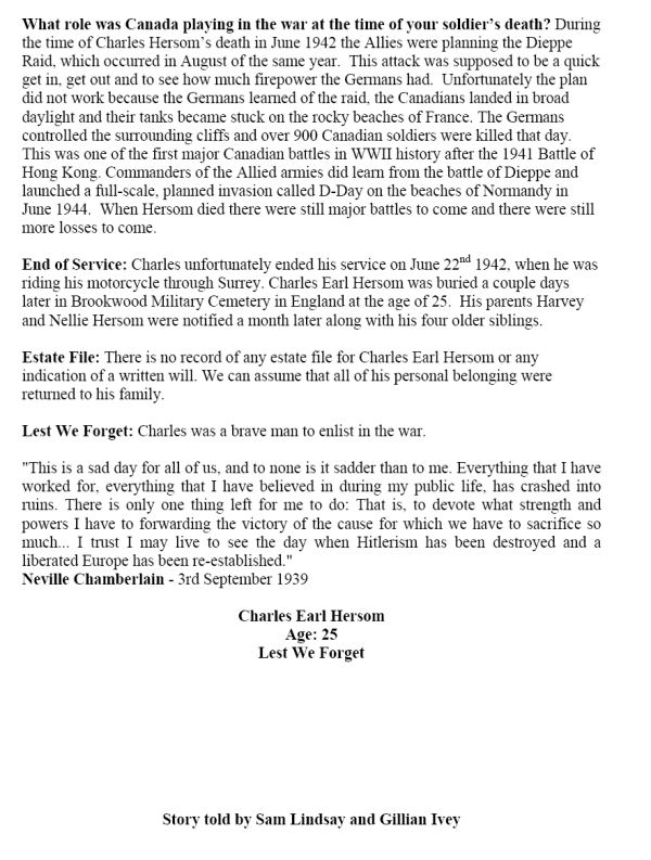 Oakville Remembers Biography (Page 2)