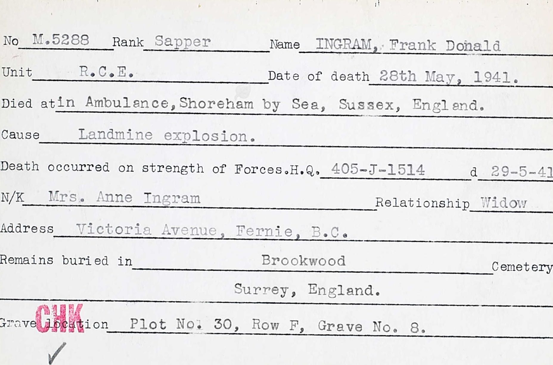 Circumstances of death registers