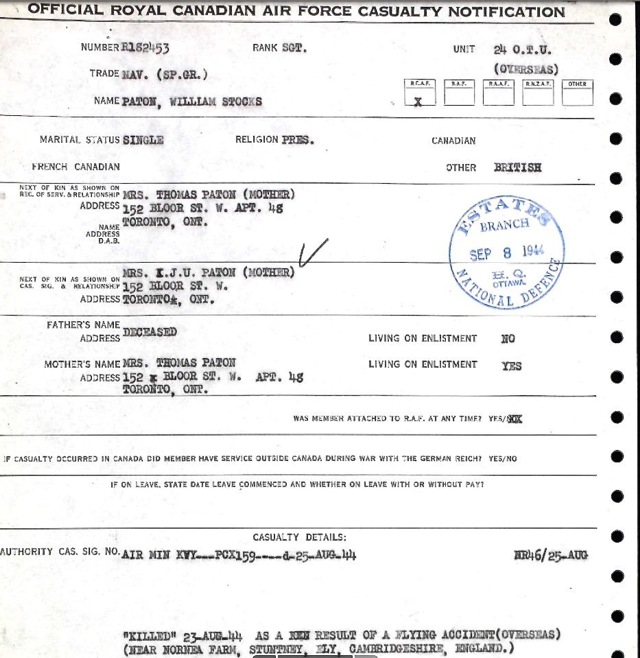 Notification of death