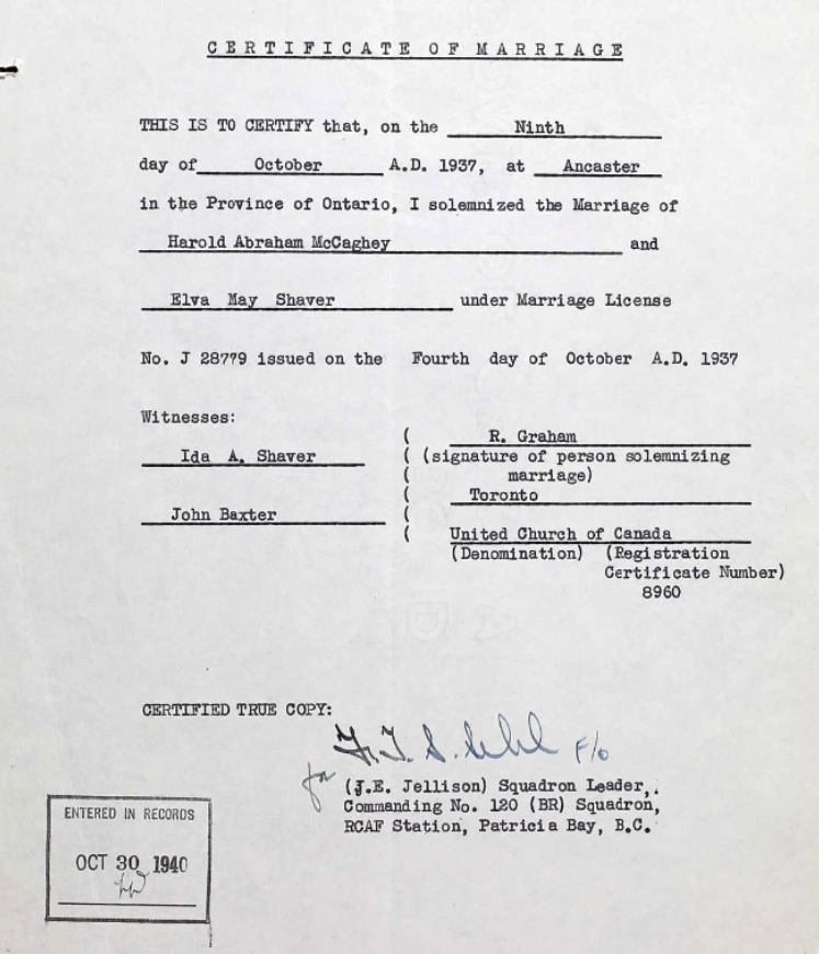 Marriage certificate