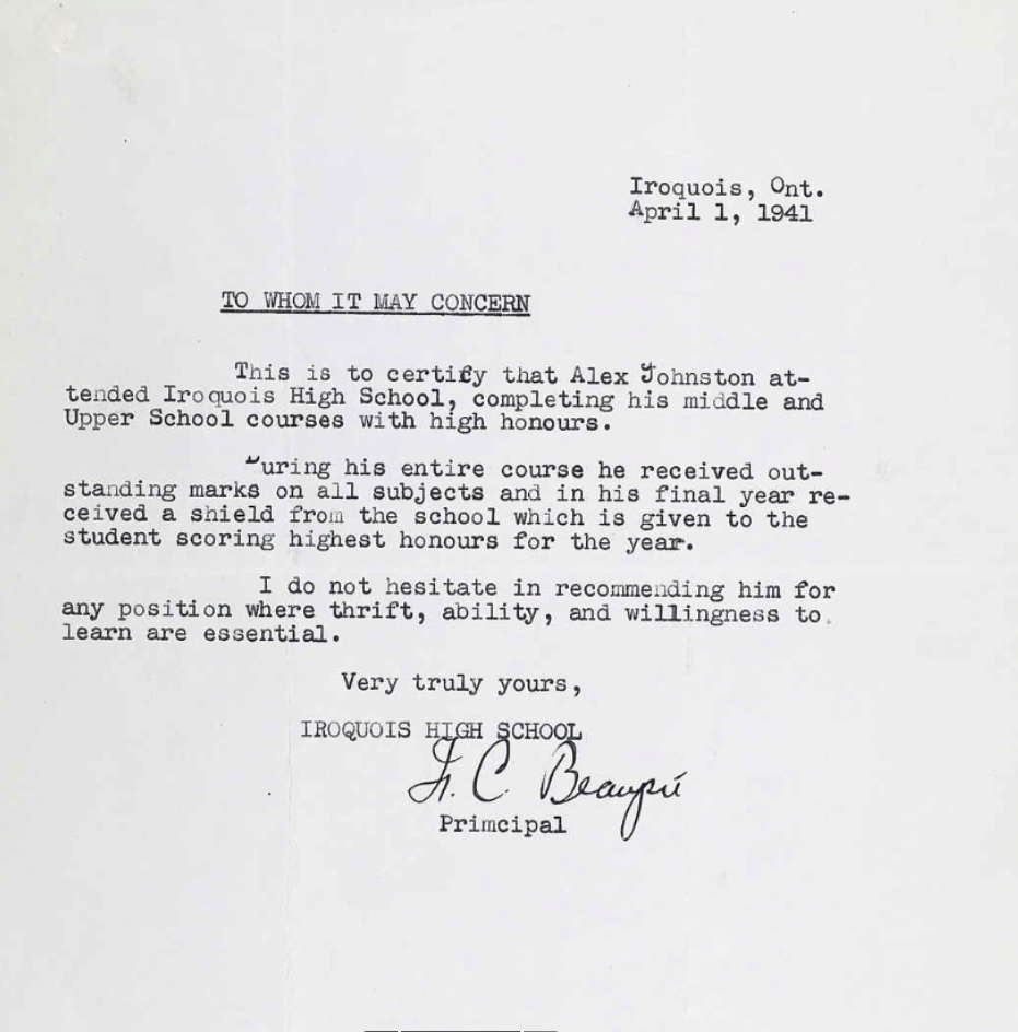 Letter of recommendation