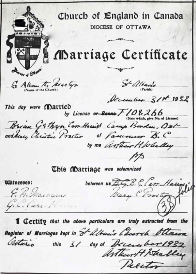 Marriage certificate