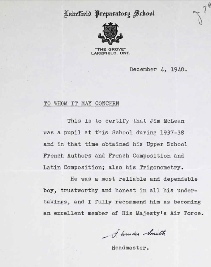 Letter of recommendation