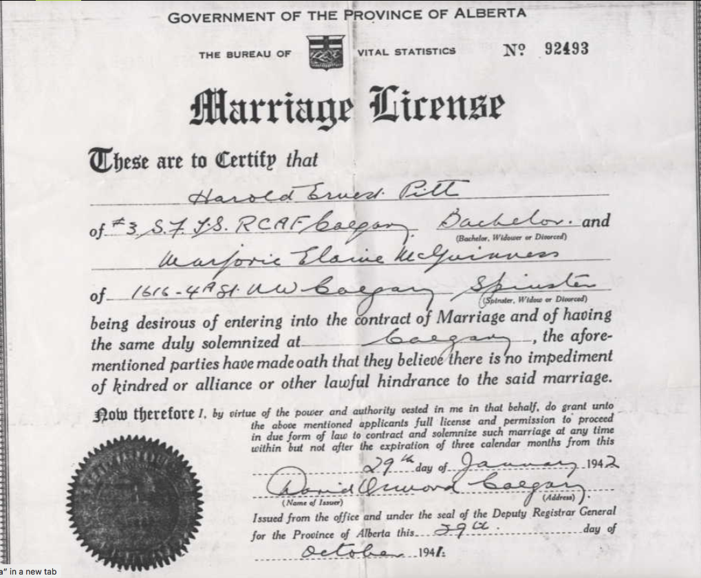 Marriage certificate