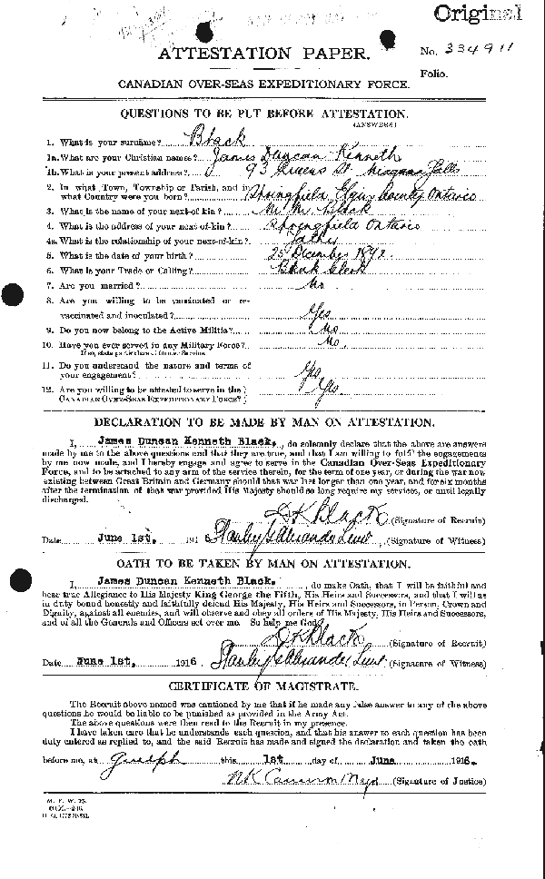 Attestation Paper (page 1)