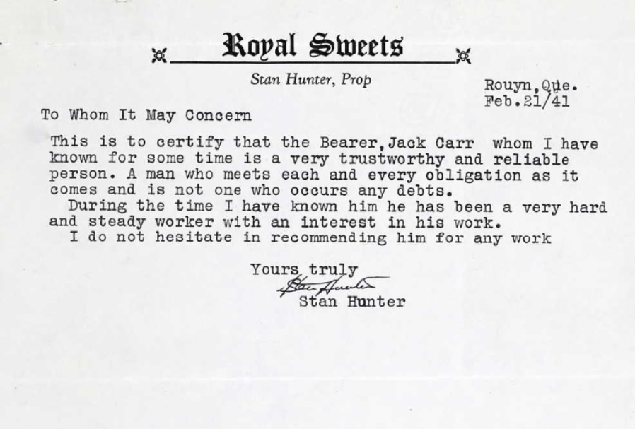 Letter of recommendation