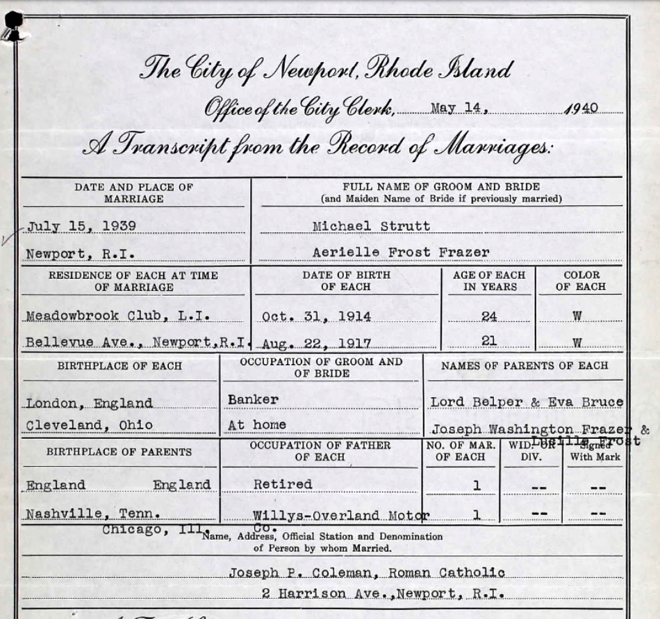 Marriage certificate