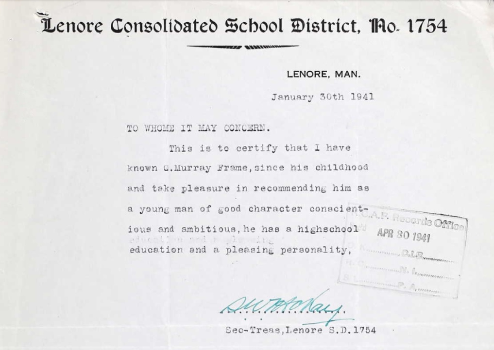 Letter of recommendation