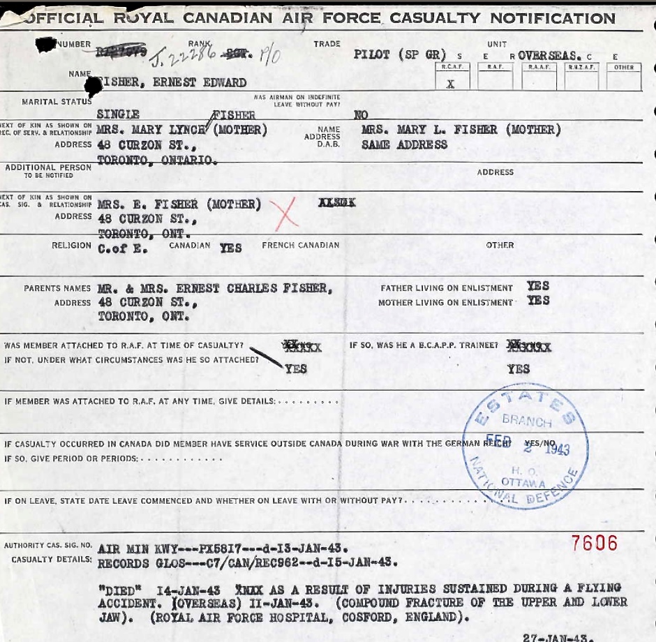 Casualty Notification Form