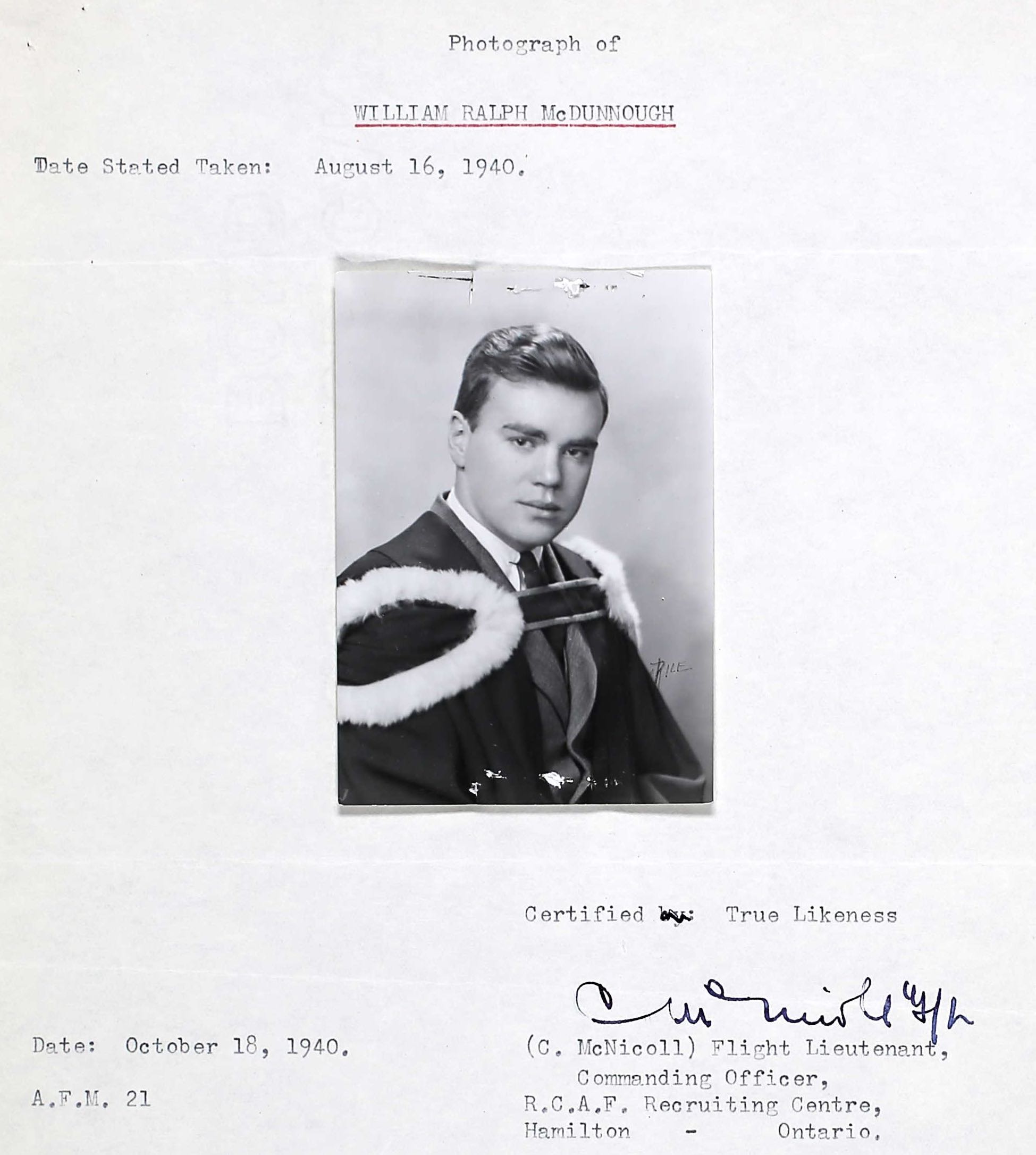 Photo of WILLIAM RALPH MCDUNNOUGH