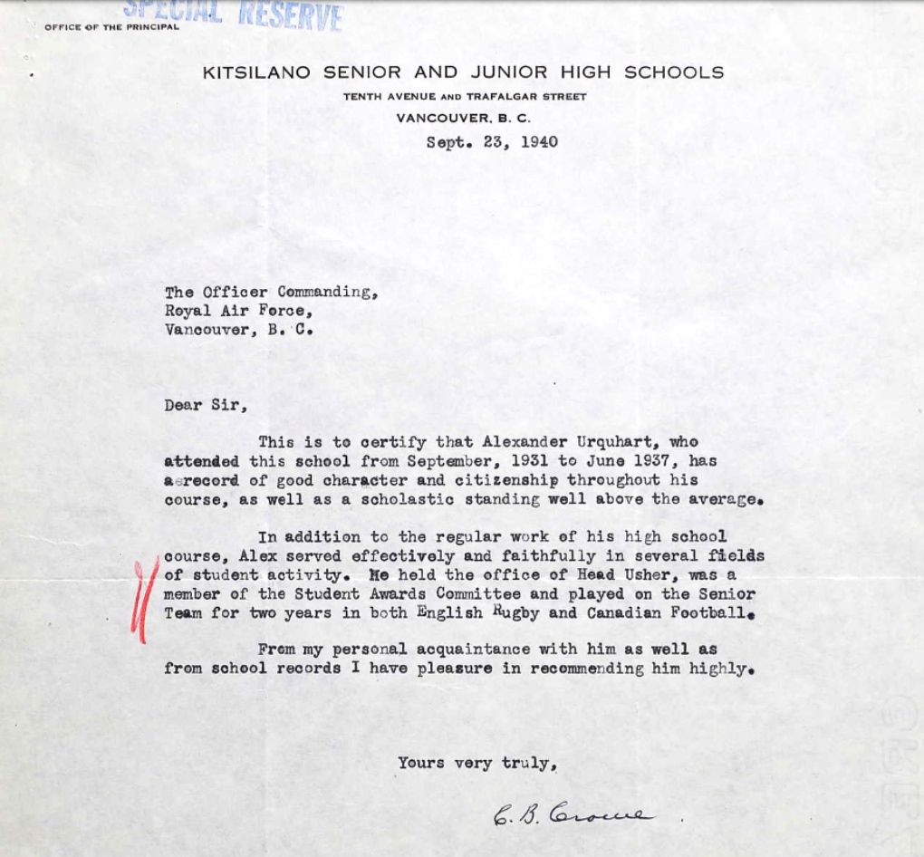 Letter of recommendation