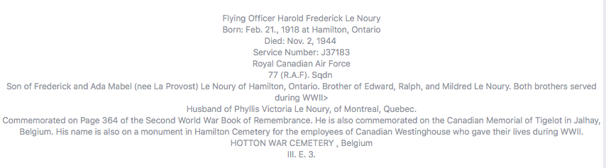 Photo of HAROLD FREDERICK LE NOURY